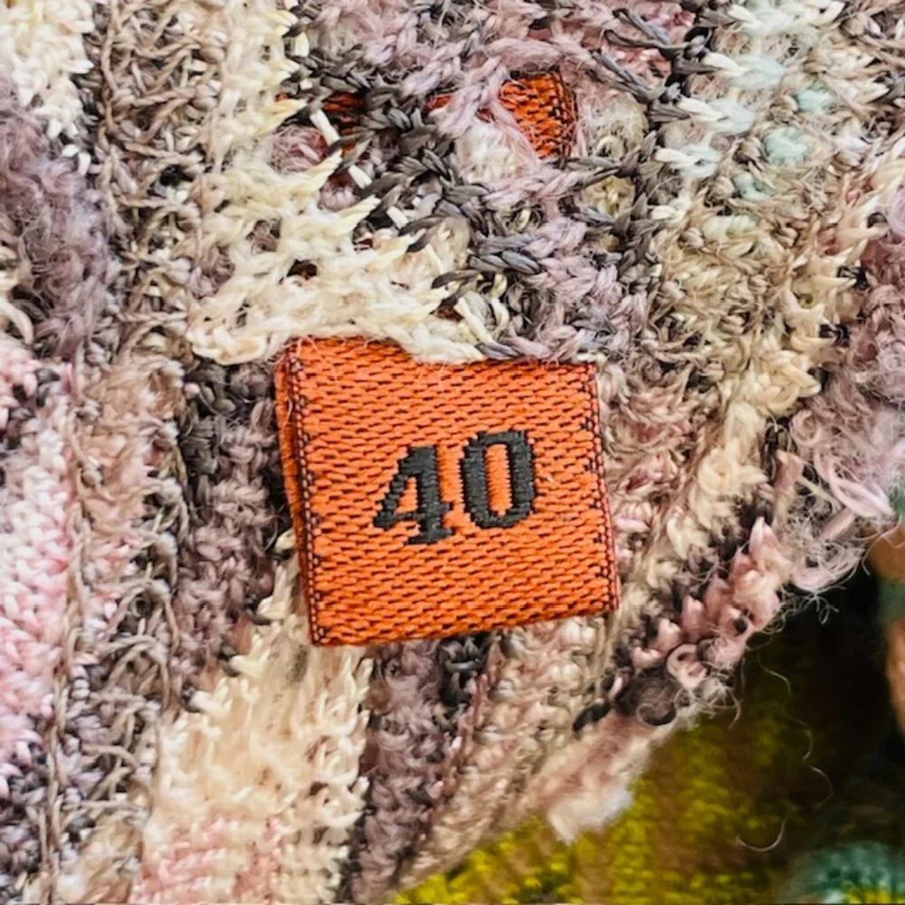 Missoni Vintage Zig Zag Raschel Lacy Knit High Neck Tank Mini Dress 40 XS/S - Picture 7 of 11